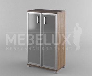 Офисный шкаф низкий (стекло в раме) АПМ-011 Апрель 800х450х1348 мм