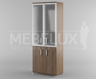 Офисный шкаф комбинированный (стекло в раме) АПМ-012 Апрель 800х450х2116 мм